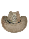 Desert Tan Luxe Rose Rhinestone Embellished Cowboy Hat