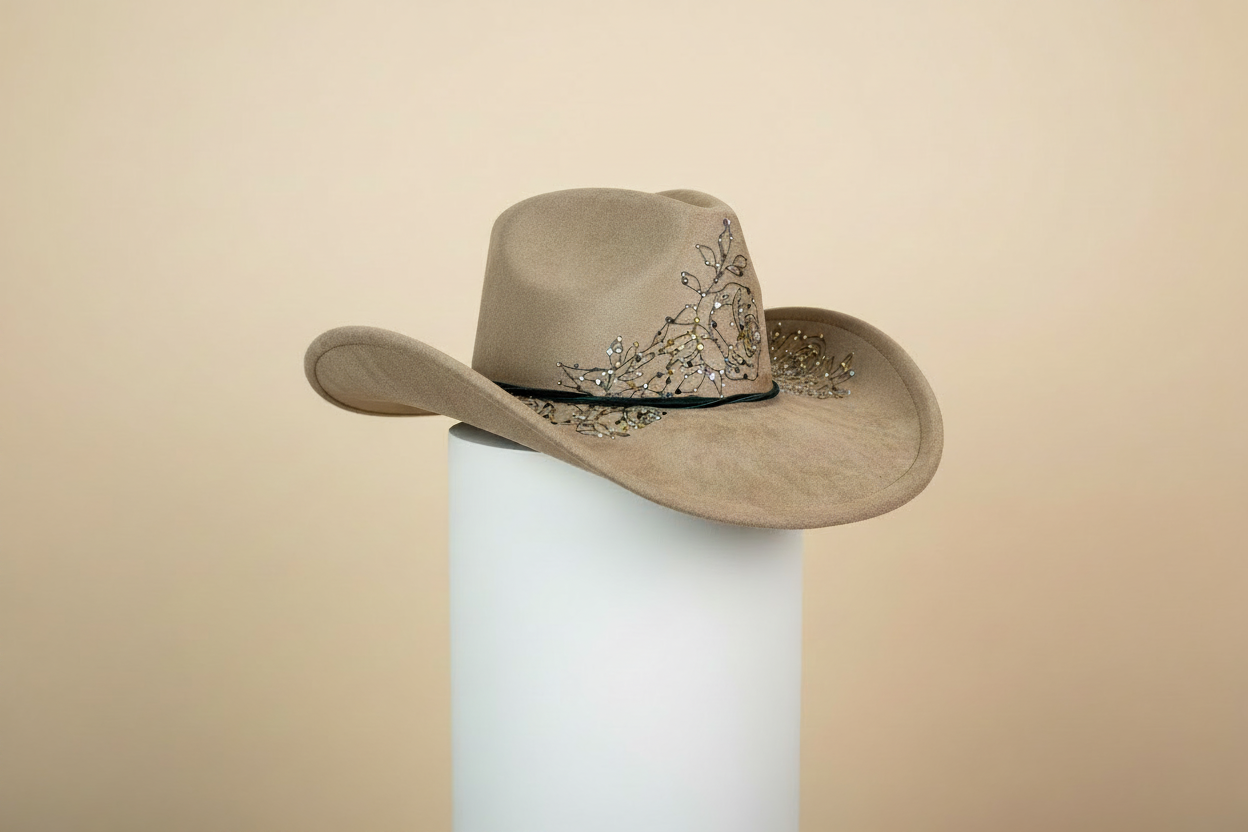 Cowboy hat on pedestal no holes